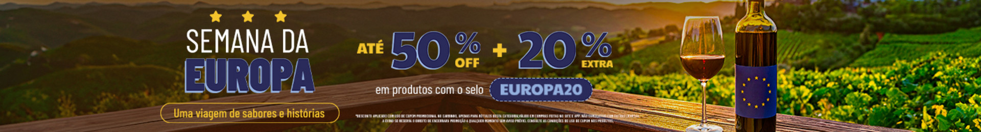 Uma viagem de sabores e histórias | ATÉ 50% OFF + 20% OFF EXTRA em produtos com o selo EUROPA20.