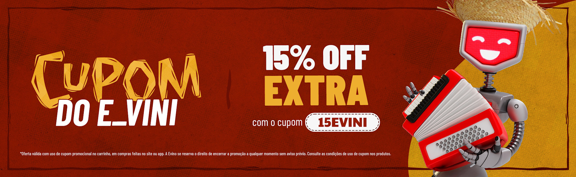 Cupom do Evini 15% OFF