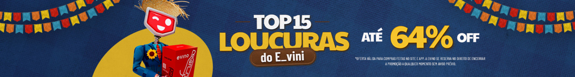 ATÉ 64% OFF

*Oferta válida para compras feitas no site e app. A Evino se reserva no direito de encerrar a promoção a qualquer momento sem aviso prévio.
